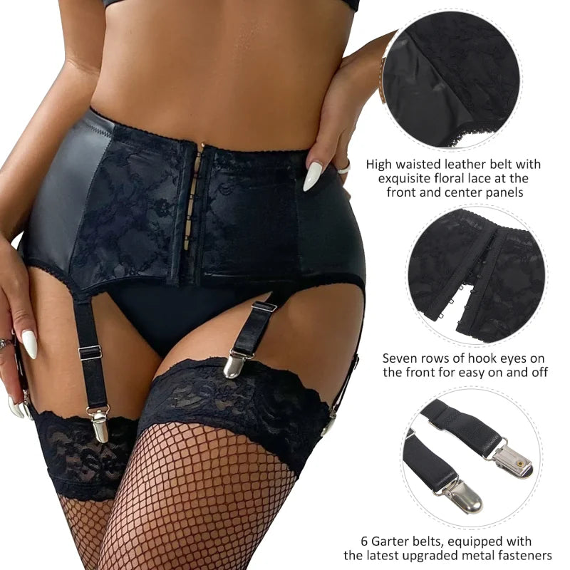 Exquisite Leather & Lace Garter Belt