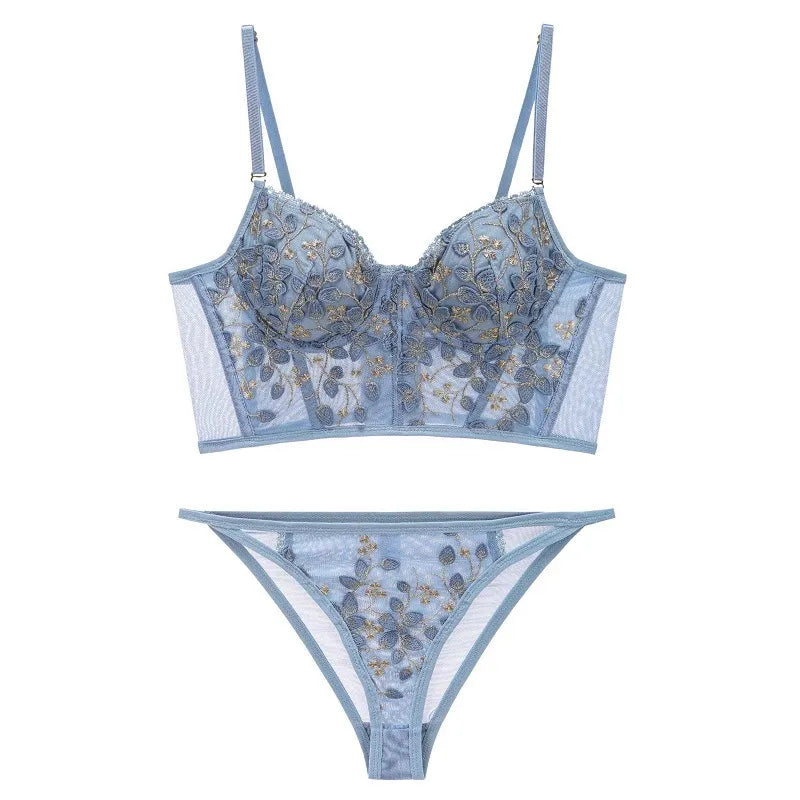 Embroidered Lace French Bra & Panty Set